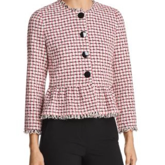 kate spade Jackets & Blazers - kate spade Pink and Black Tweed Peplum Blazer (NWOT) - Size 4